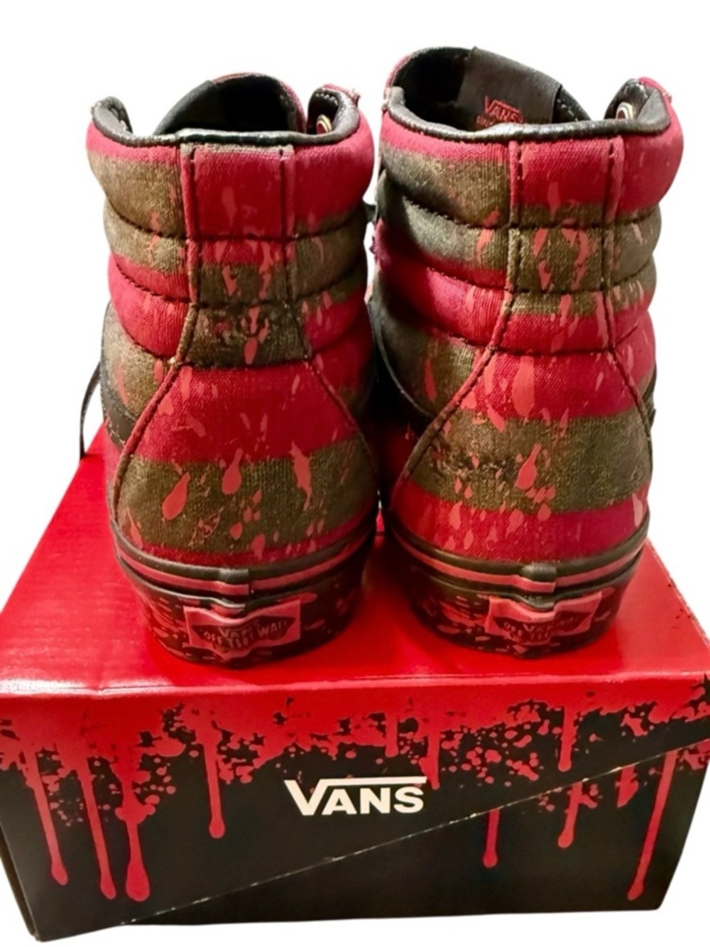Vans “Nightmare on Elm Street” High-Top Sneakers with blood splatters! New! - Picture 9 of 13